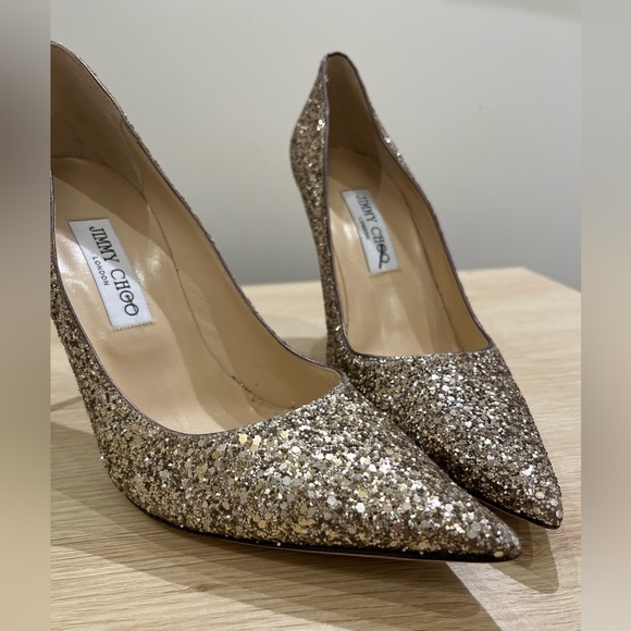 UNWORN AUTHENTIC Jimmy Choo Romy 100 Chunky Glitter Heel Size 40 MSRP $775 - Picture 6 of 8